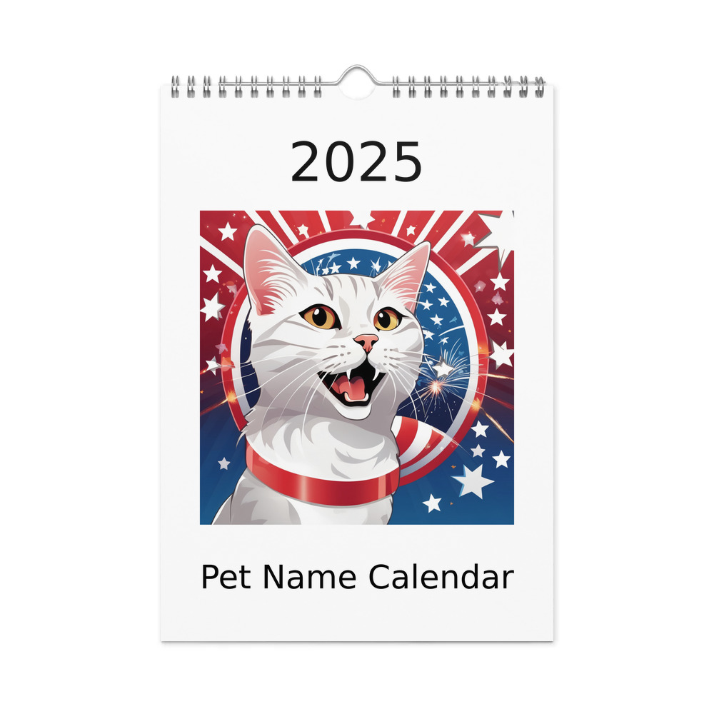 PugMug Custom White Companion Cat Wall Calendar (2026)