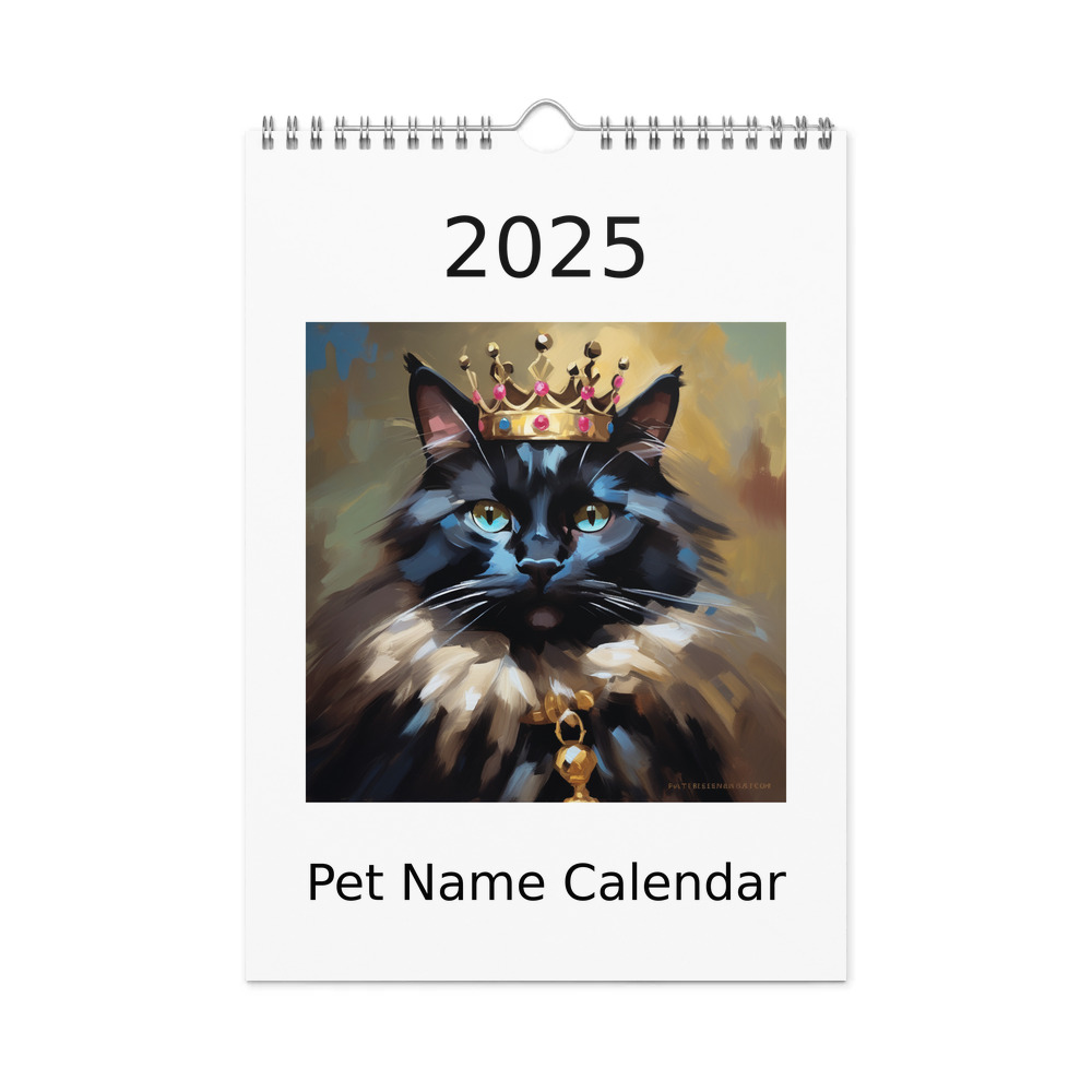 PugMug Custom Black Ragdoll Cat Wall Calendar (2026)
