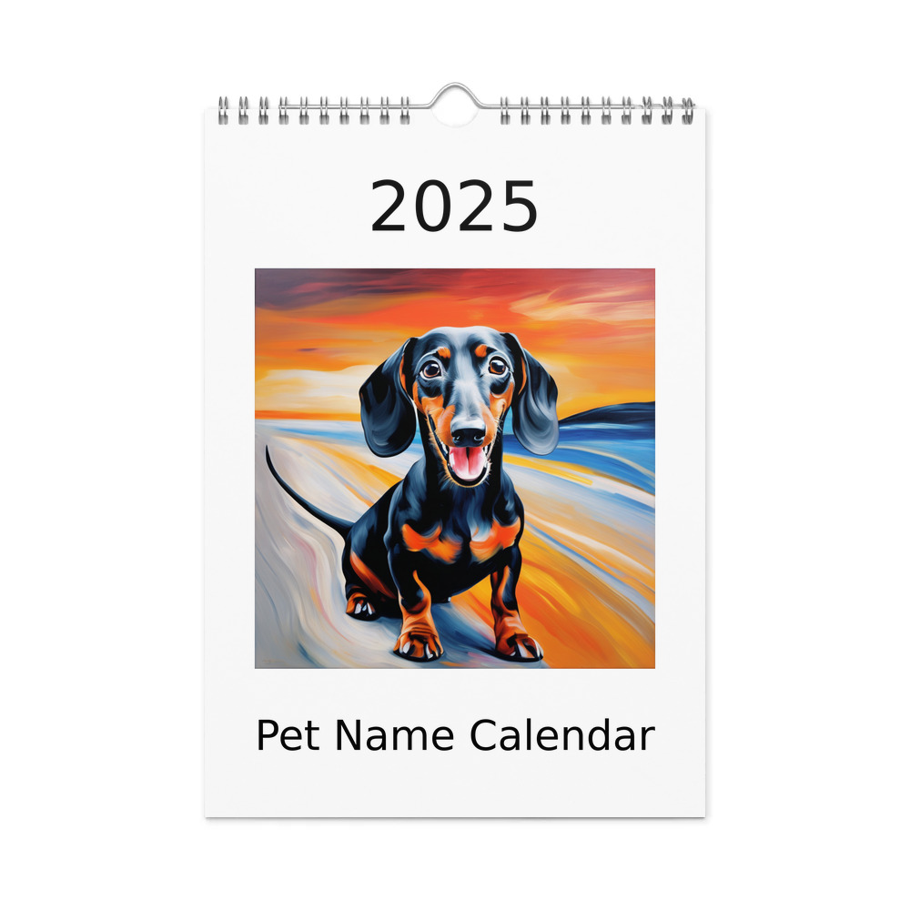 PugMug Custom Black Dachshund Wall Calendar (2026)