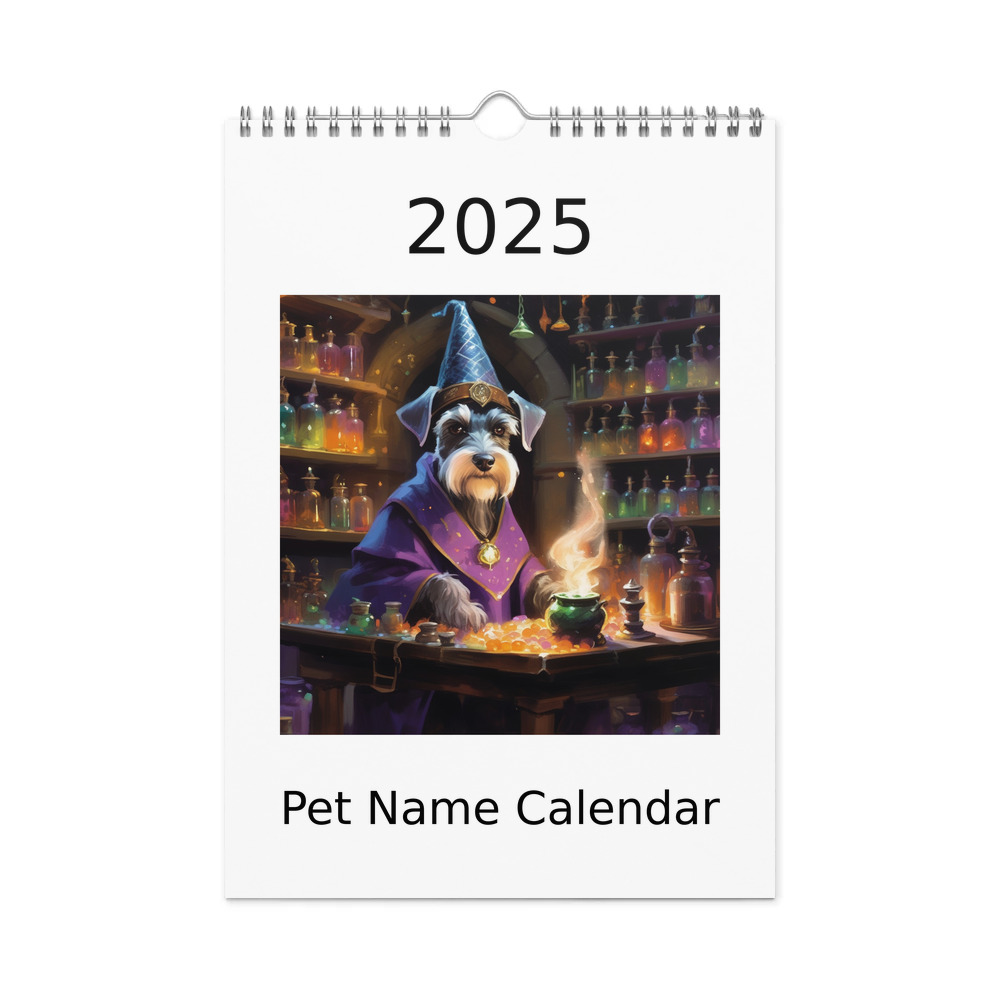 PugMug Custom Miniature Schnauzer Wall Calendar (2026)