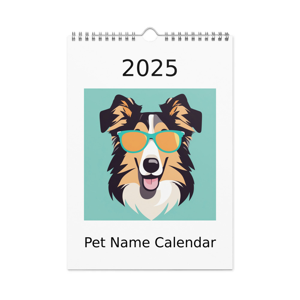 PugMug Custom Collie Wall Calendar (2026)