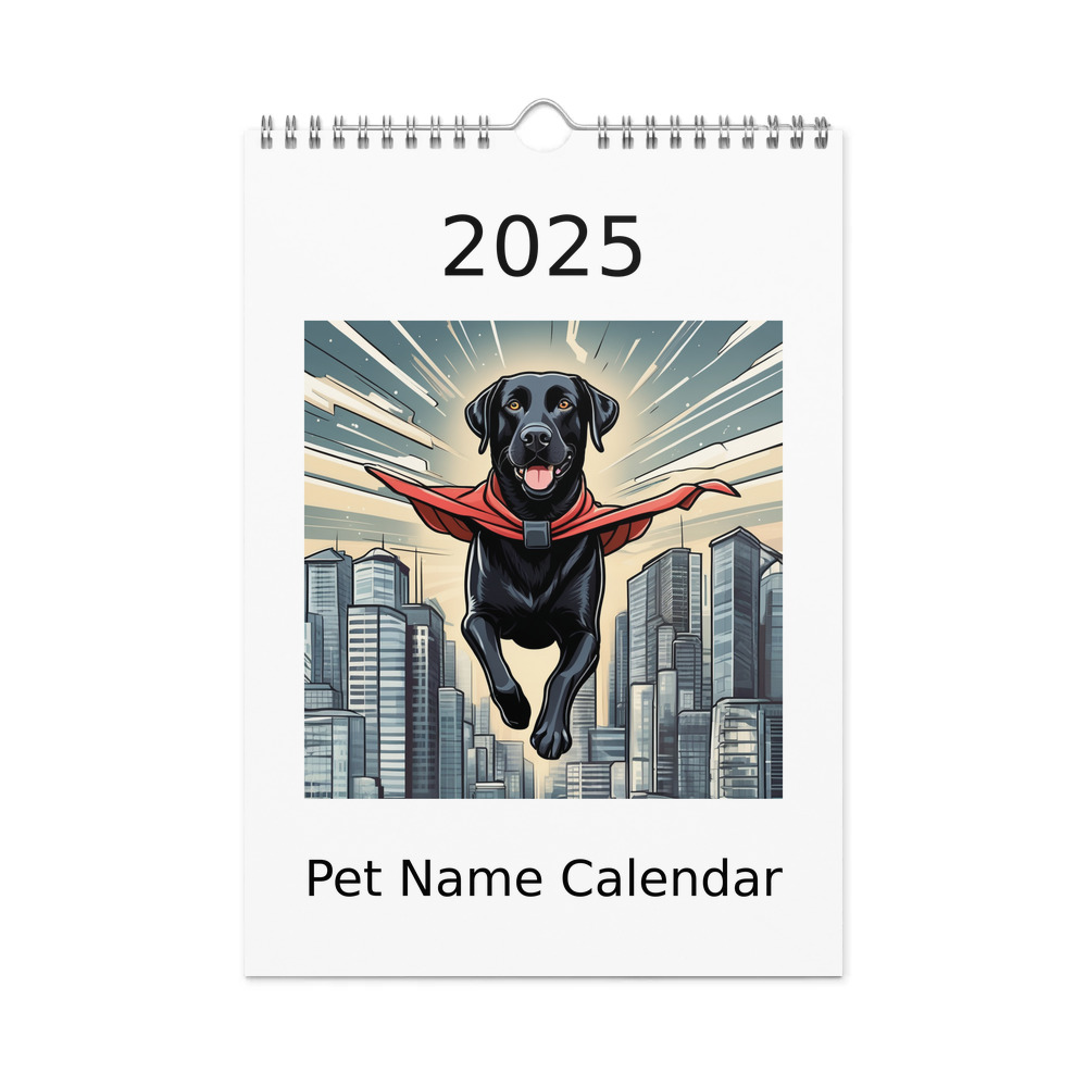 PugMug Custom Black Labrador Retriever Wall Calendar (2026)