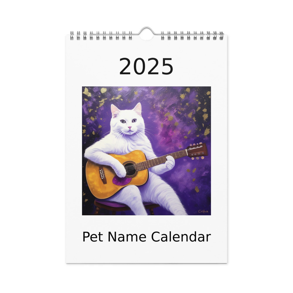 PugMug Custom White Companion Cat Wall Calendar (2026)