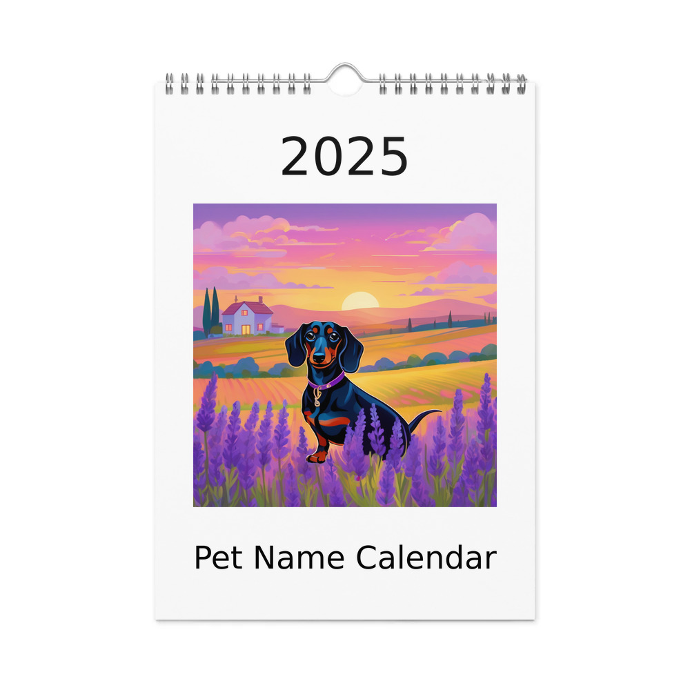 PugMug Custom Black Dachshund Wall Calendar (2026)