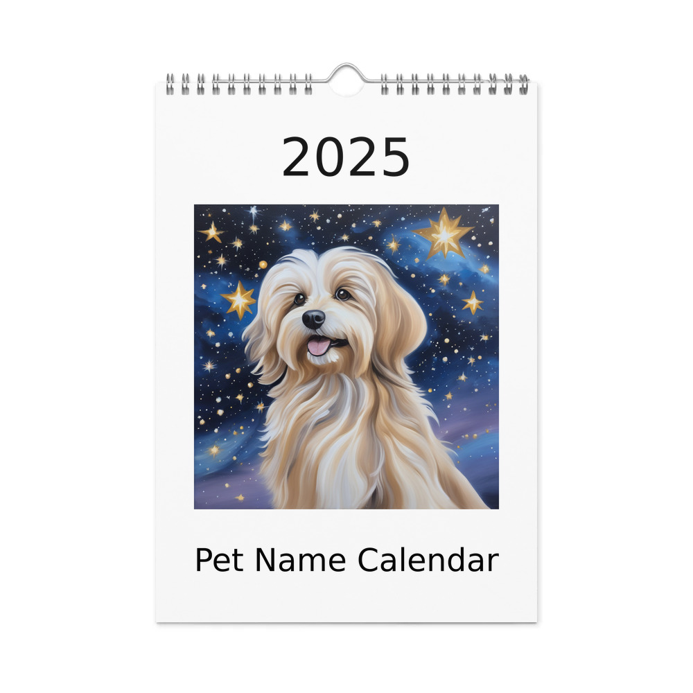 PugMug Custom Tan Havanese Dog Wall Calendar (2026)