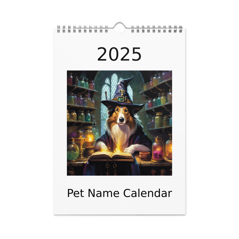 PugMug Custom Collie Wall Calendar (2026)