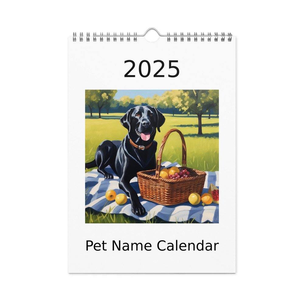 PugMug Custom Black Labrador Retriever Wall Calendar (2026)