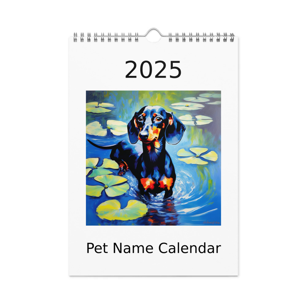 PugMug Custom Black Dachshund Wall Calendar (2026)