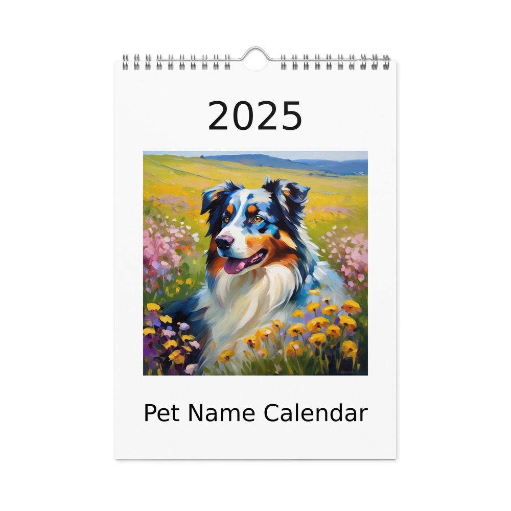 PugMug Custom Australian Shepherd Dog Wall Calendar (2026)