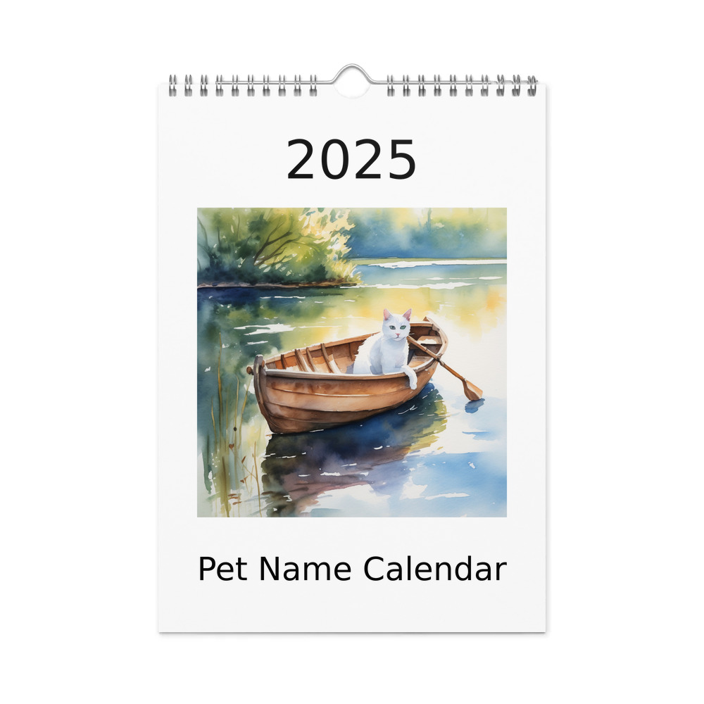PugMug Custom White Companion Cat Wall Calendar (2026)