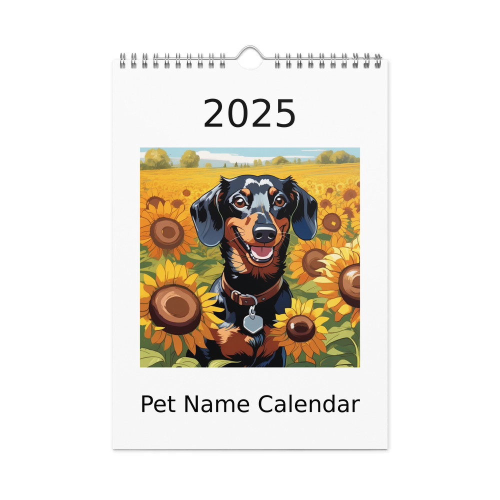 PugMug Custom Black Dachshund Wall Calendar (2026)