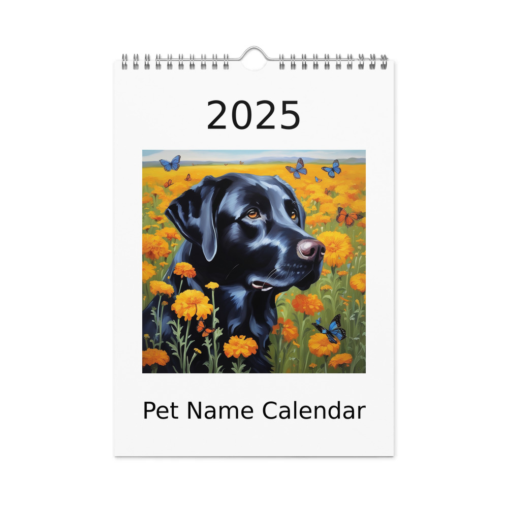 PugMug Custom Black Labrador Retriever Wall Calendar (2026)