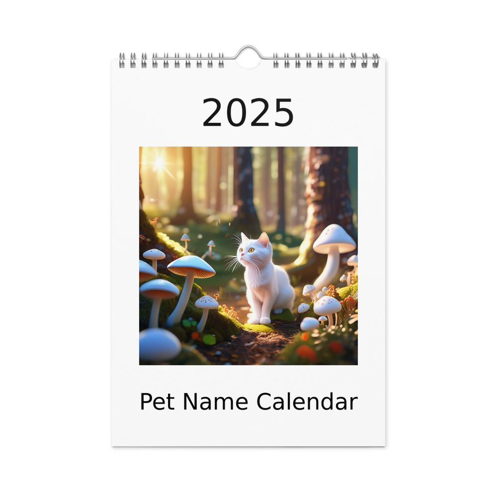 PugMug Custom White Companion Cat Wall Calendar (2026)