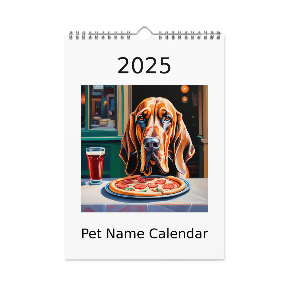 PugMug Custom Bloodhound Wall Calendar (2026)