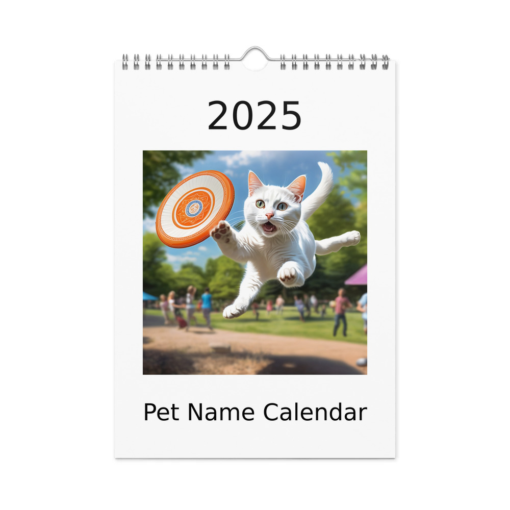 PugMug Custom White Companion Cat Wall Calendar (2026)