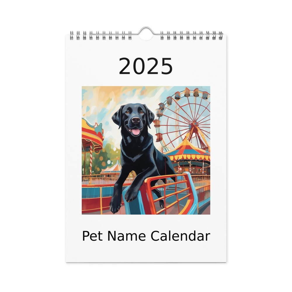 PugMug Custom Black Labrador Retriever Wall Calendar (2026)