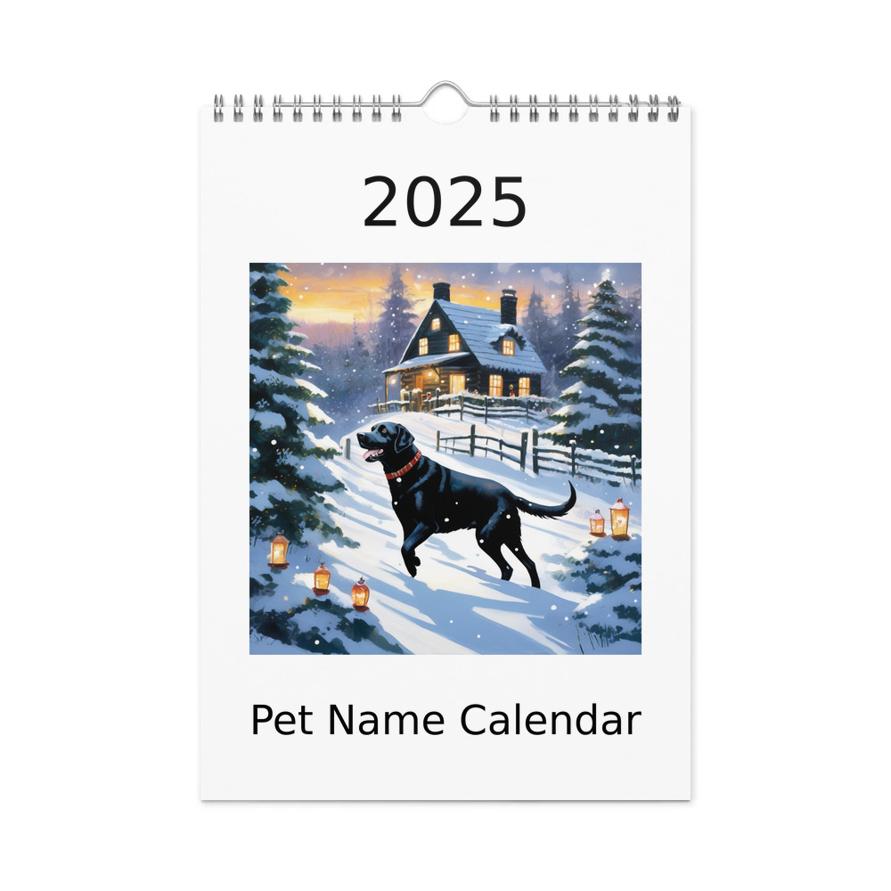 PugMug Custom Black Labrador Retriever Wall Calendar (2026)