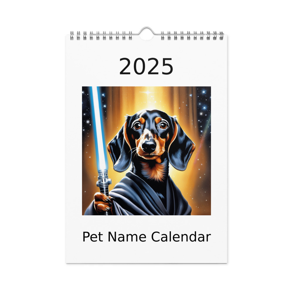 PugMug Custom Black Dachshund Wall Calendar (2026)