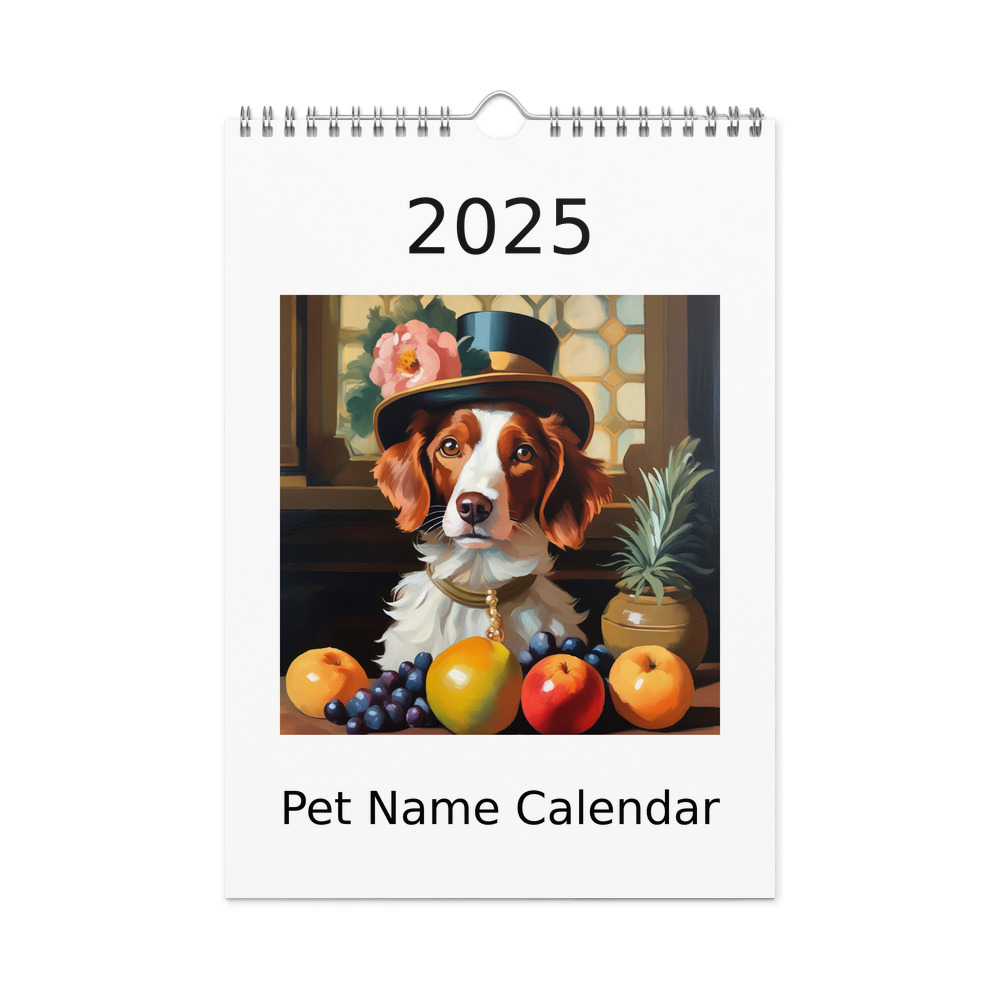 PugMug Custom Brittany Dog Wall Calendar (2026)