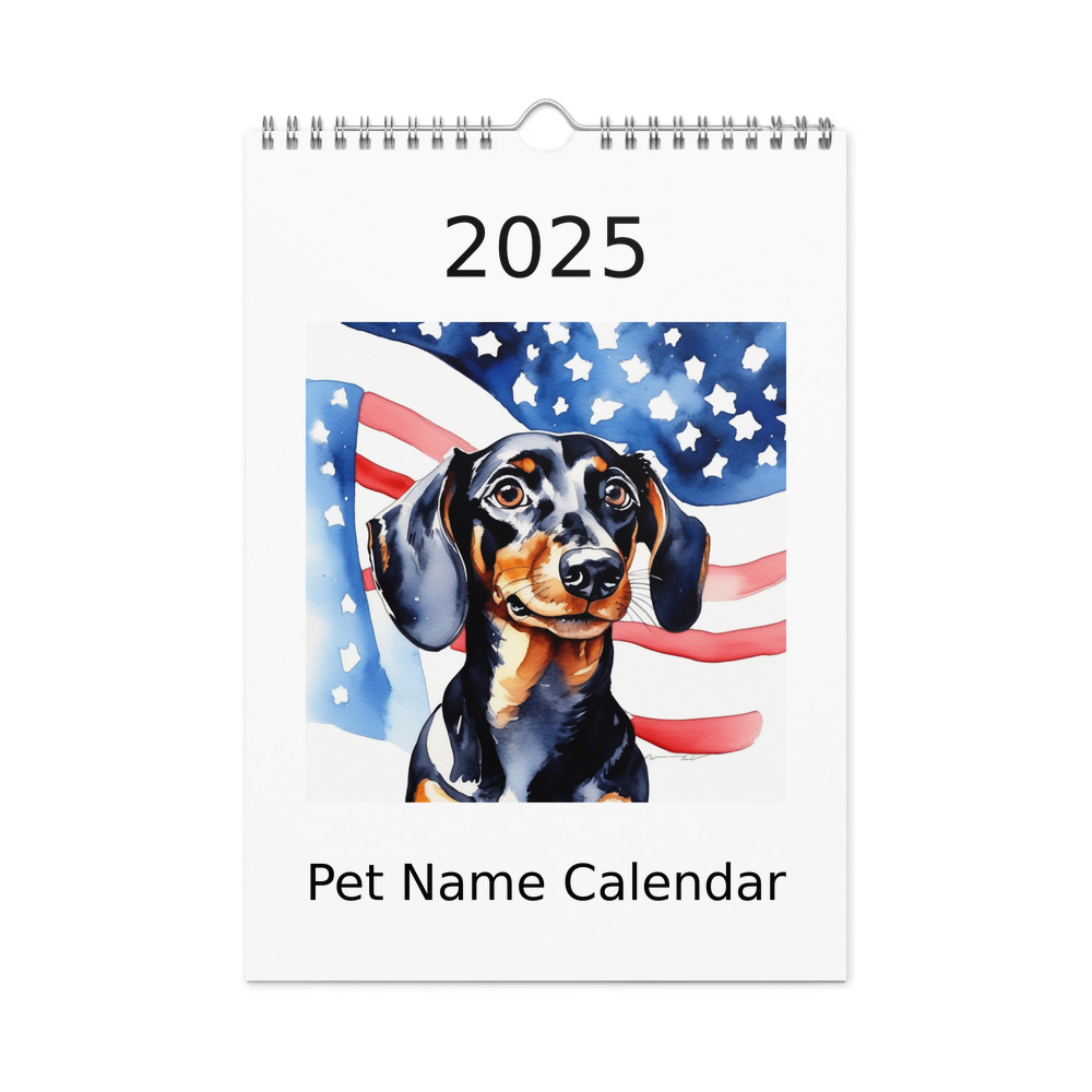 PugMug Custom Black Dachshund Wall Calendar (2026)