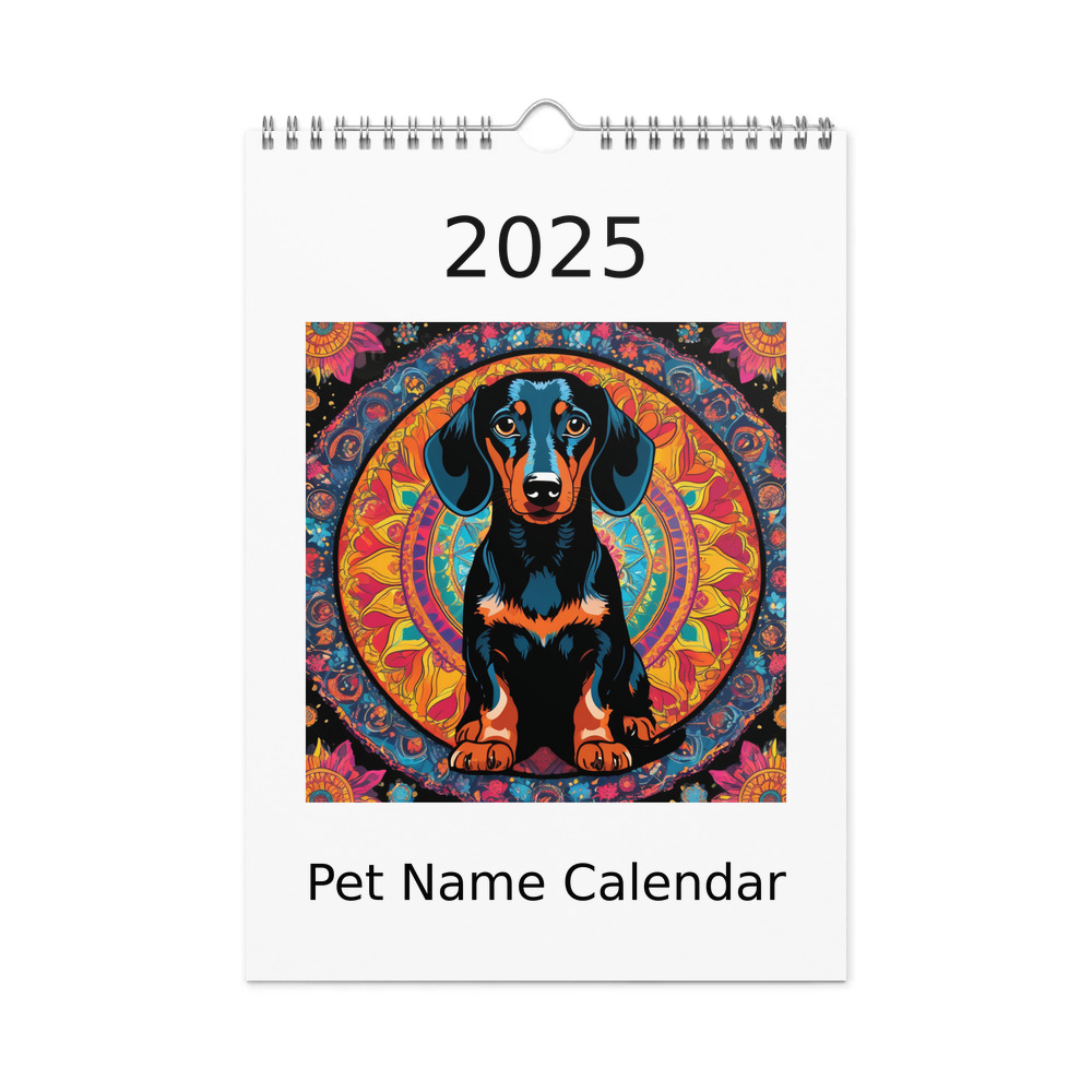 PugMug Custom Black Dachshund Wall Calendar (2026)