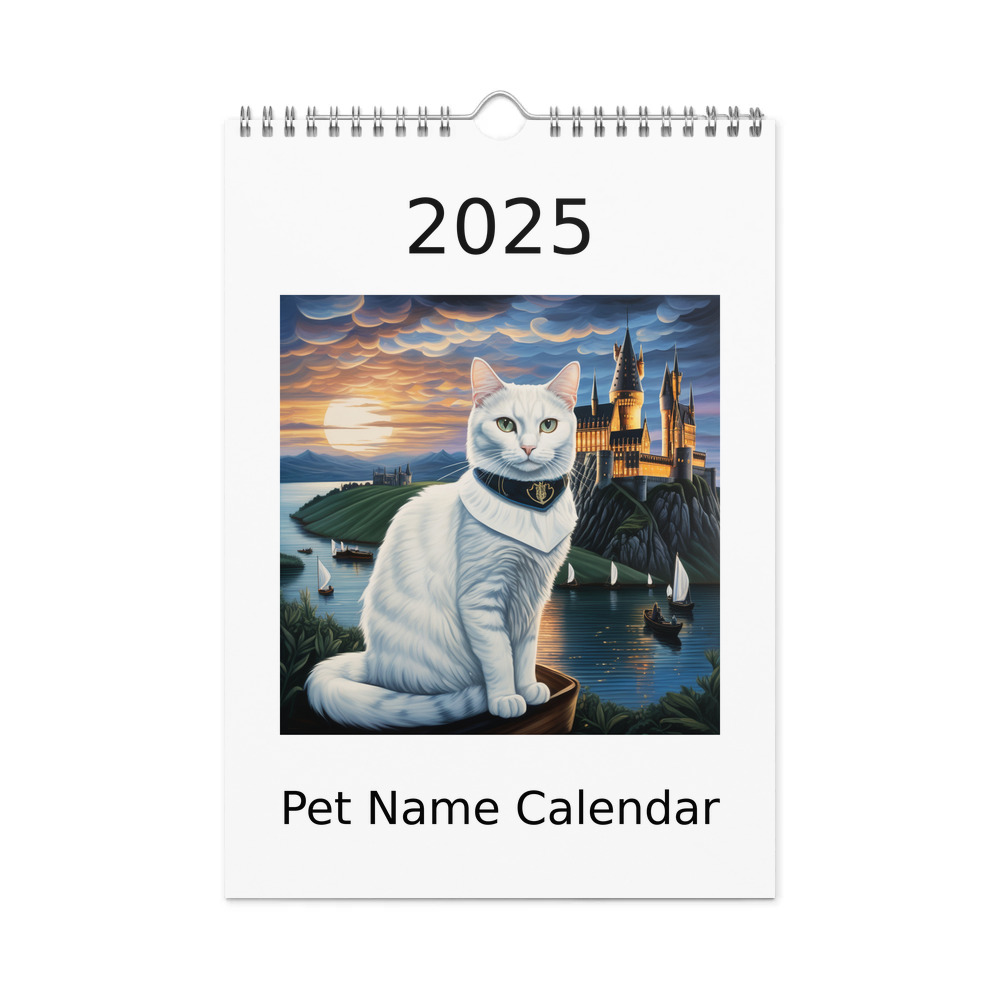 PugMug Custom White Companion Cat Wall Calendar (2026)