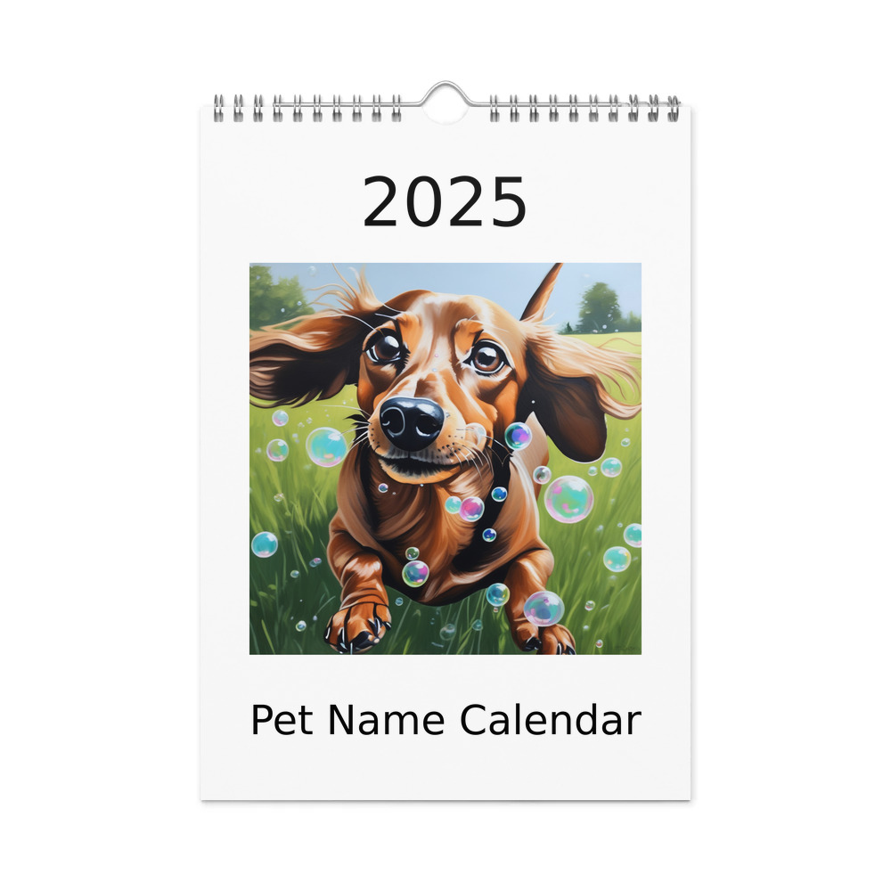 PugMug Custom Tan Dachshund Wall Calendar (2026)