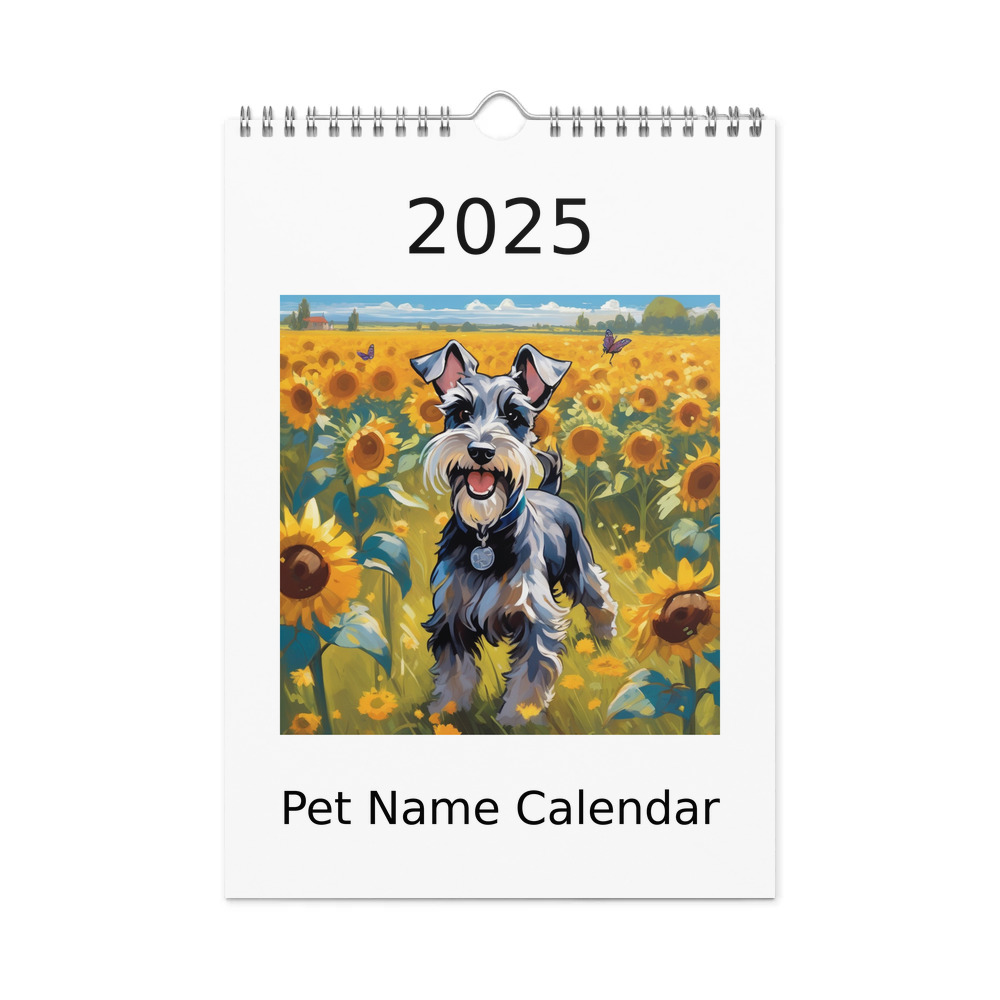 PugMug Custom Miniature Schnauzer Wall Calendar (2026)