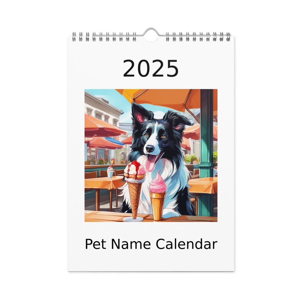 PugMug Custom Border Collie Wall Calendar (2026)