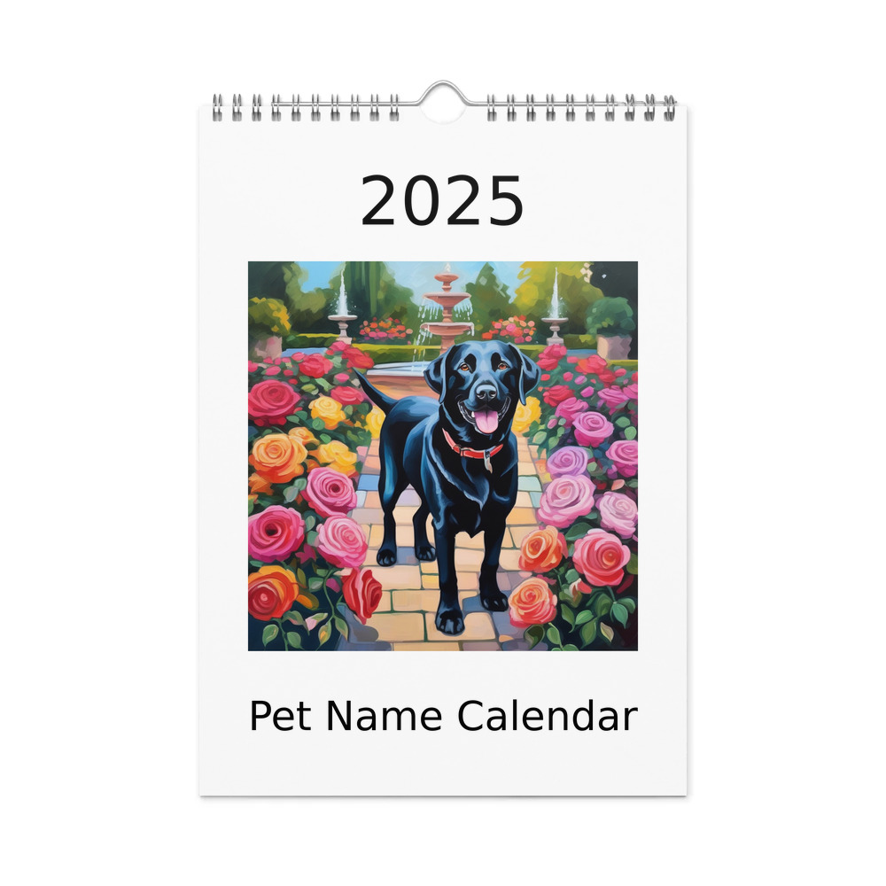 PugMug Custom Black Labrador Retriever Wall Calendar (2026)
