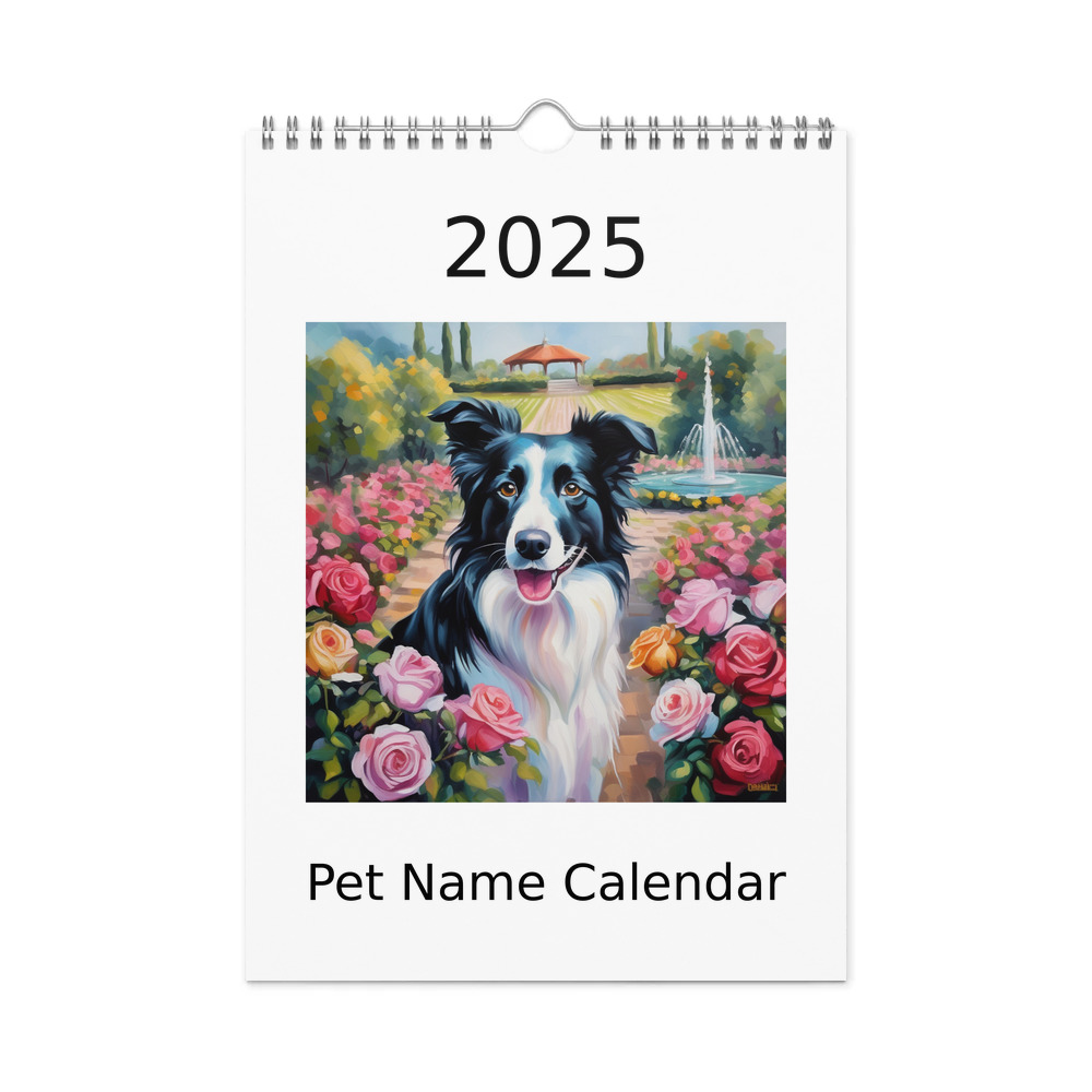 PugMug Custom Border Collie Wall Calendar (2026)