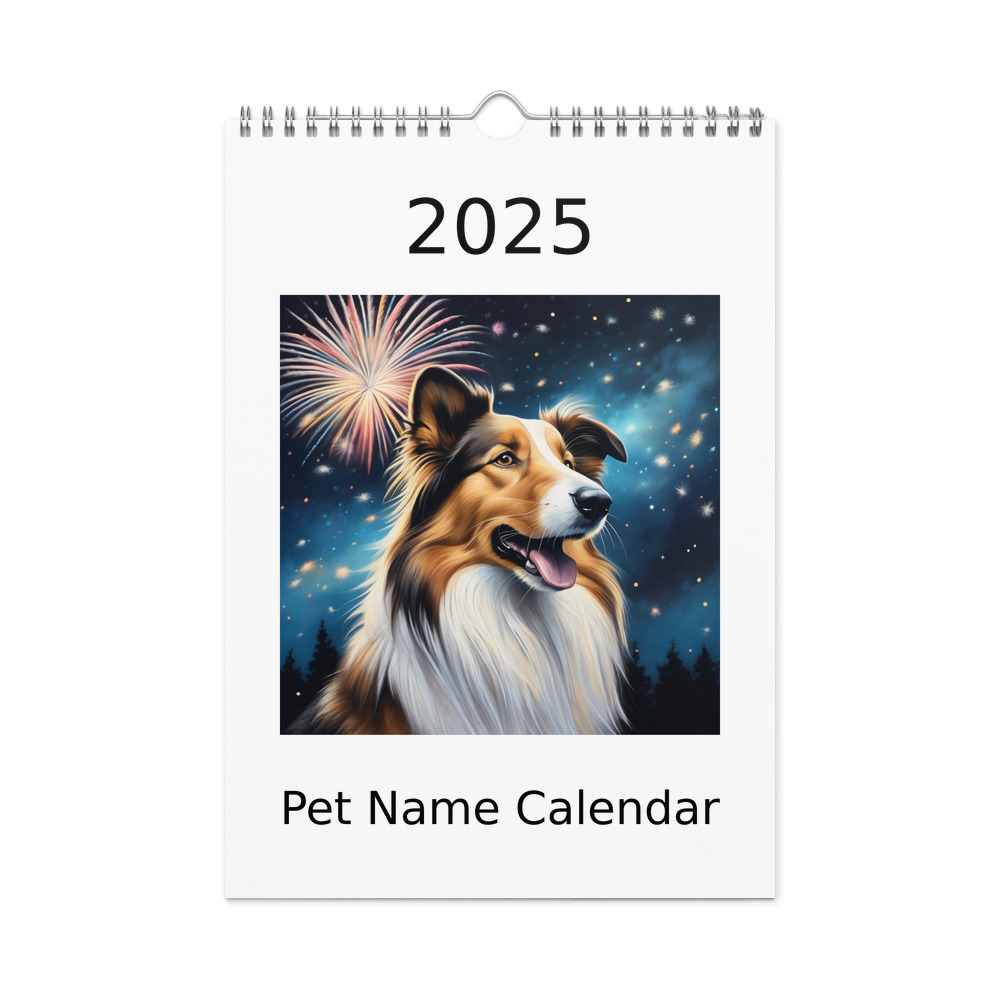 PugMug Custom Collie Wall Calendar (2026)