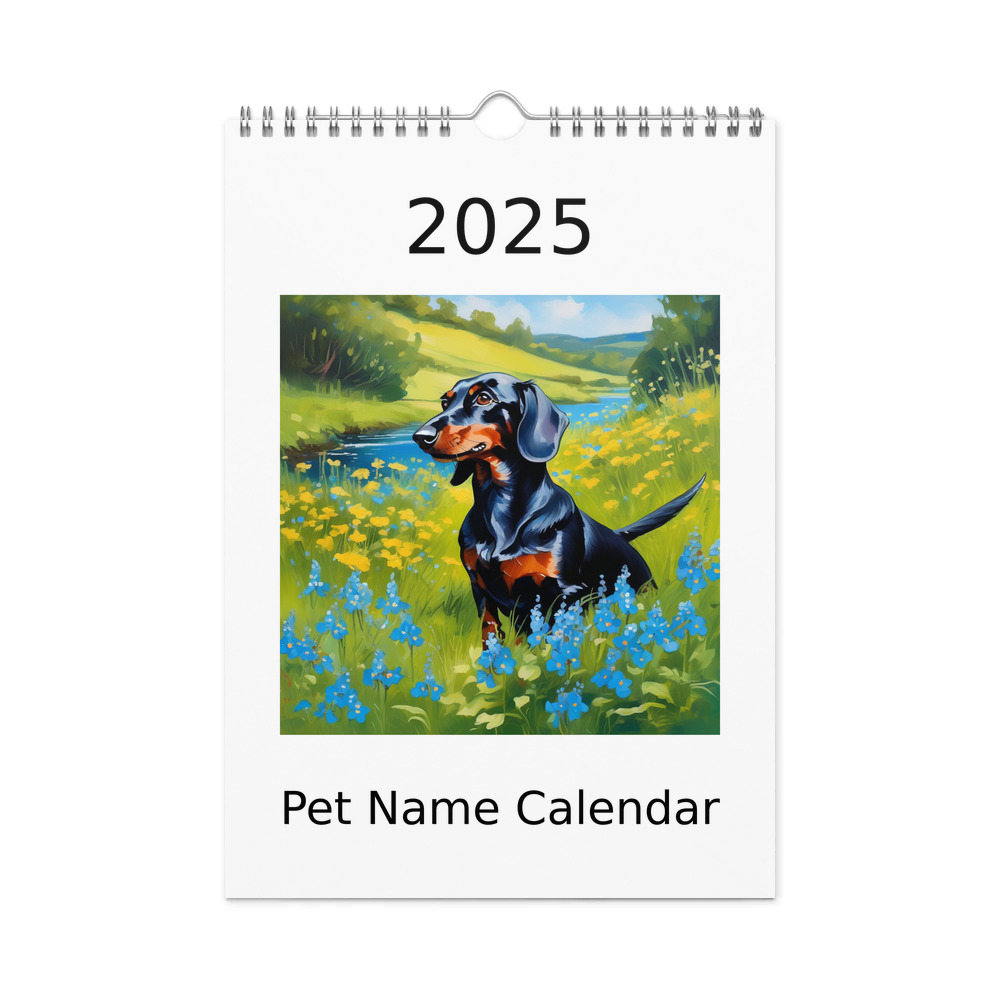 PugMug Custom Black Dachshund Wall Calendar (2026)