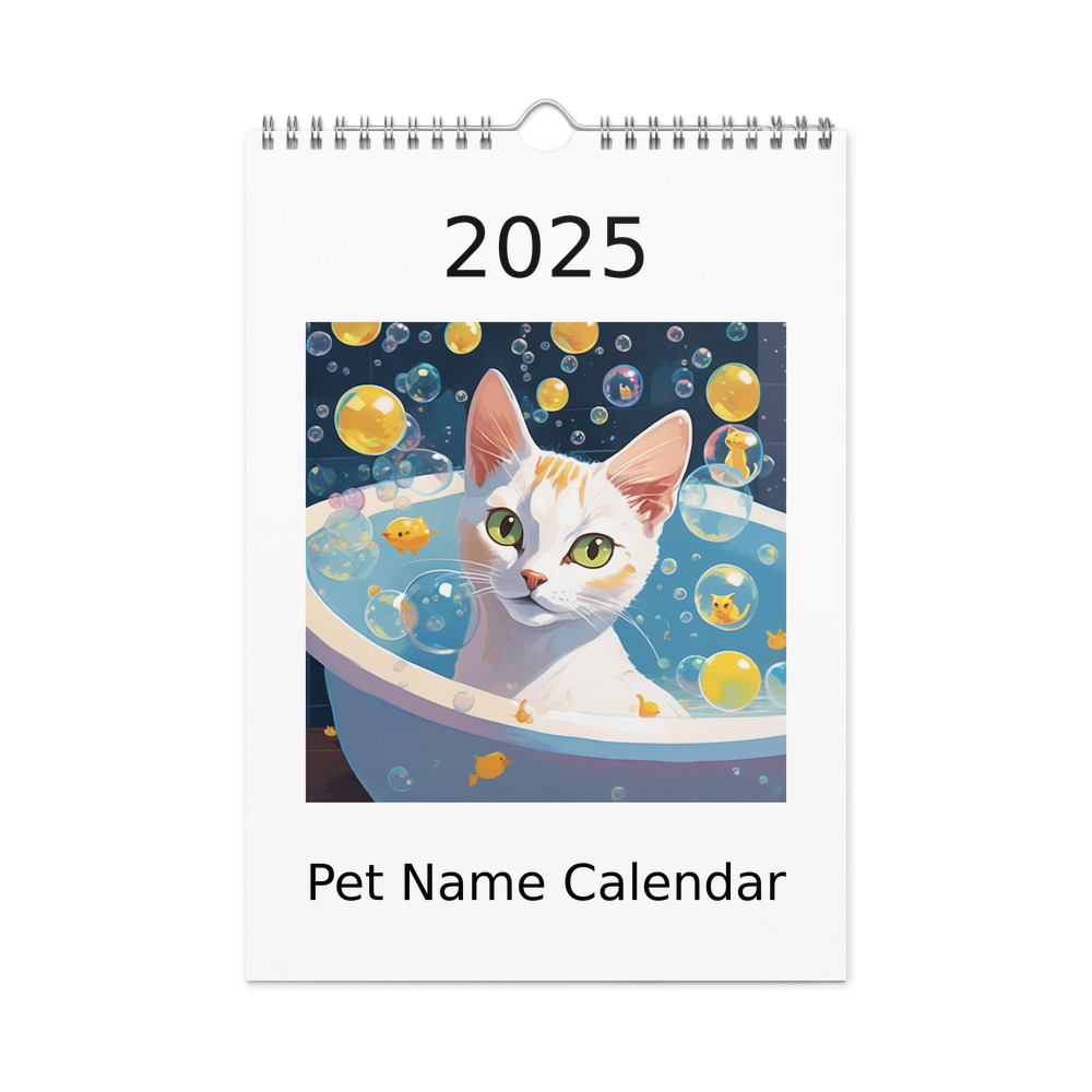 PugMug Custom White Abyssinian Cat Wall Calendar (2026)