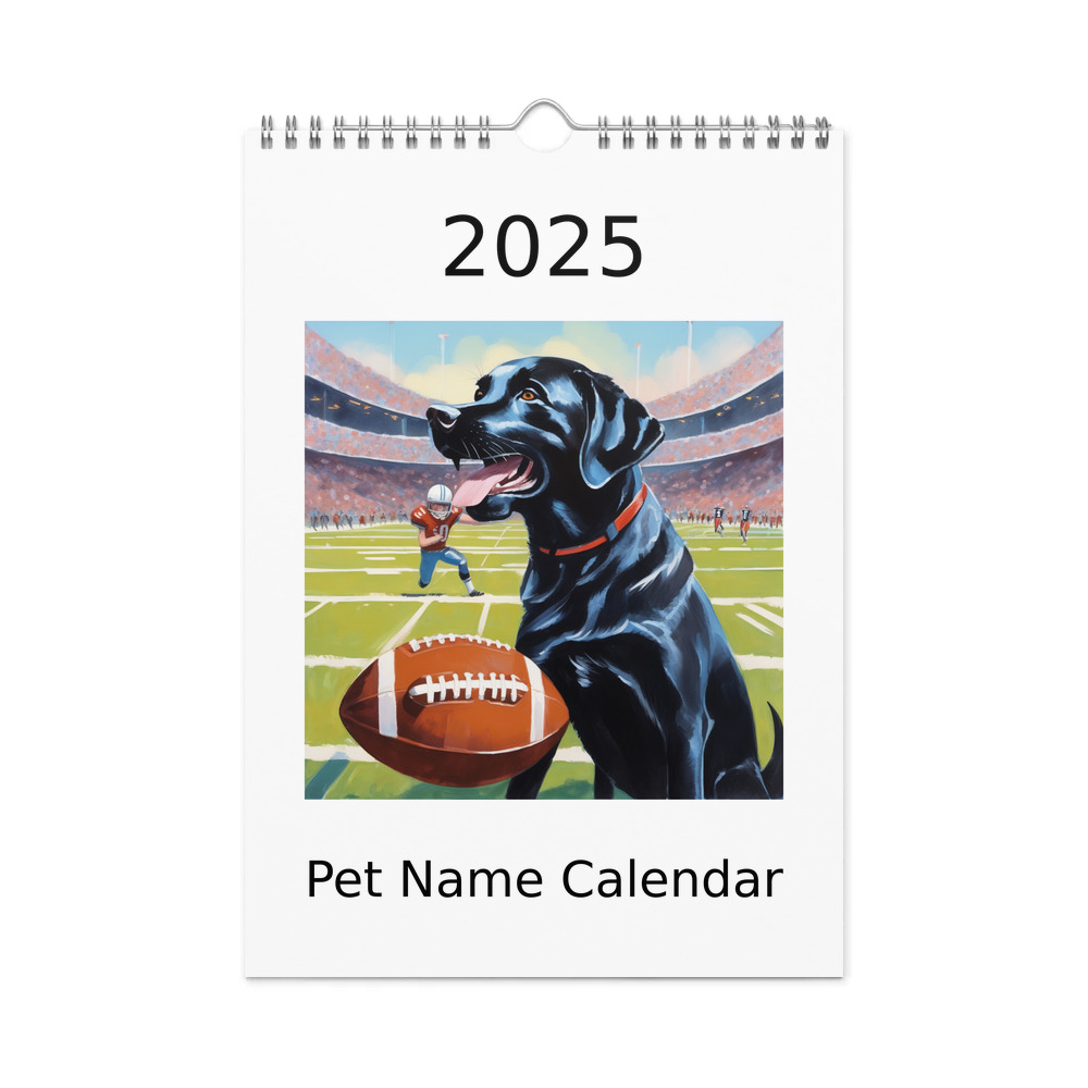 PugMug Custom Black Labrador Retriever Wall Calendar (2026)