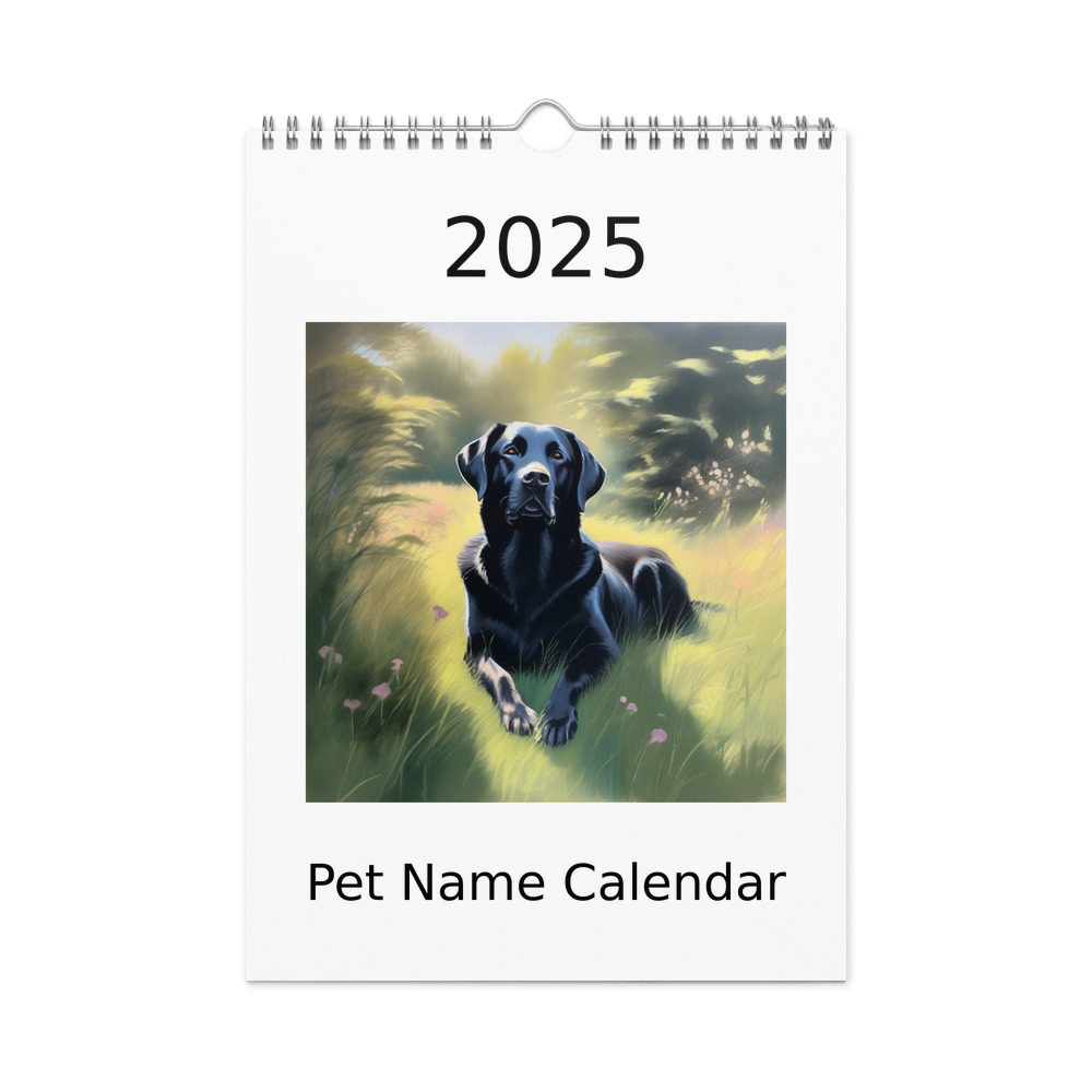 PugMug Custom Black Labrador Retriever Wall Calendar (2026)