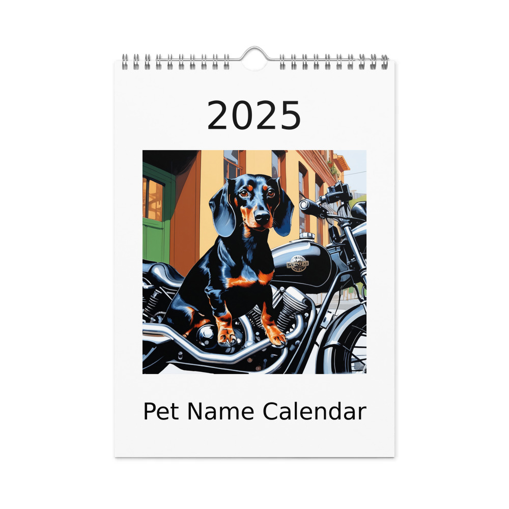 PugMug Custom Black Dachshund Wall Calendar (2026)