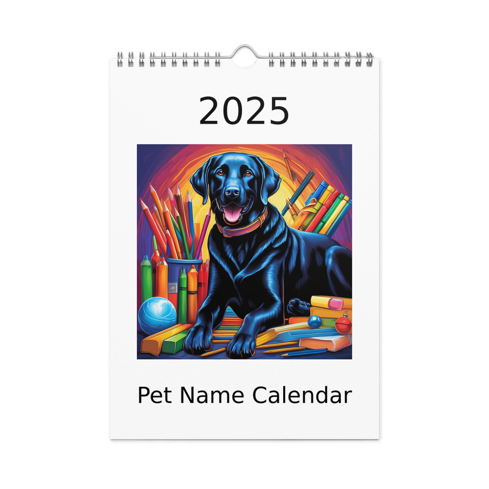 PugMug Custom Black Labrador Retriever Wall Calendar (2026)