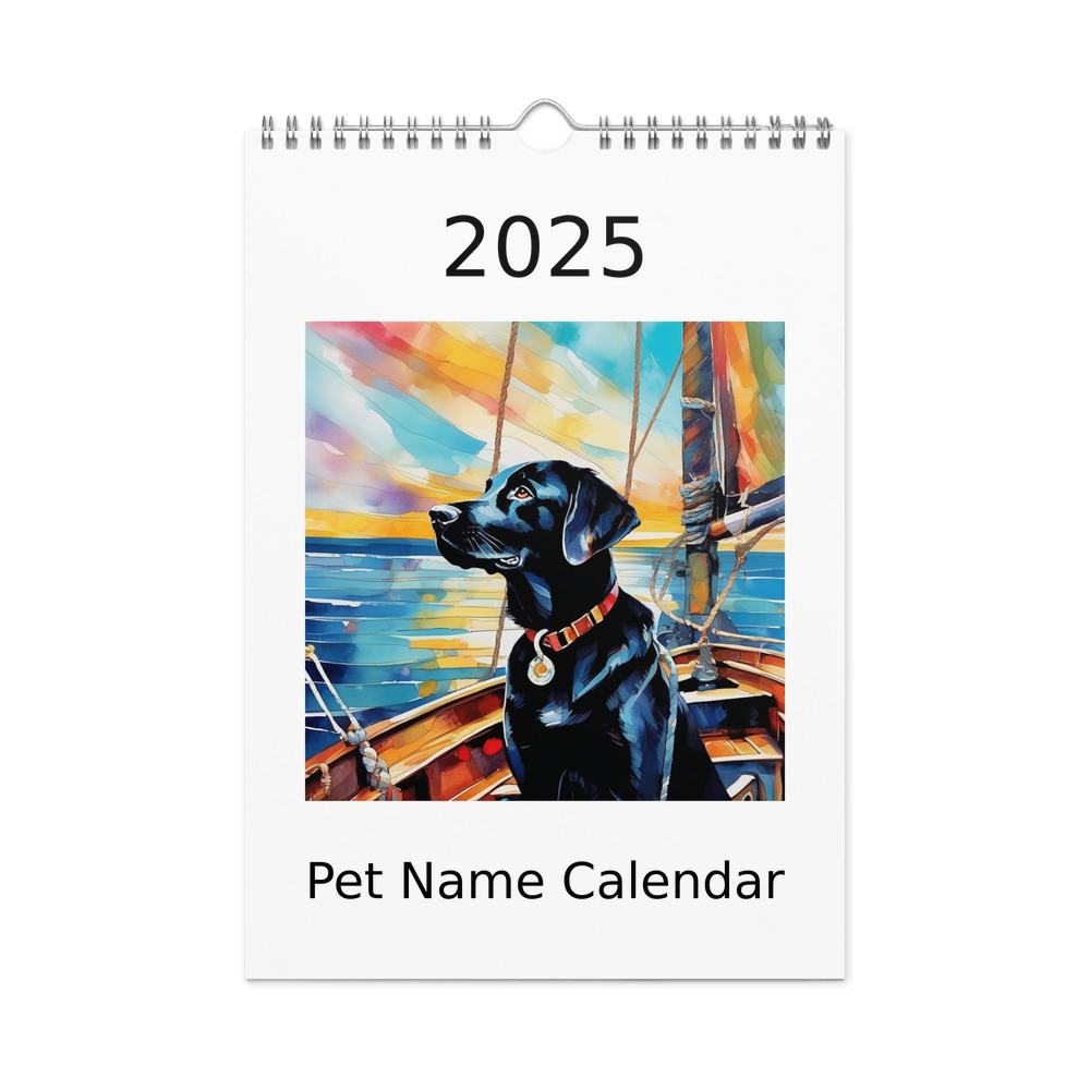 PugMug Custom Black Labrador Retriever Wall Calendar (2026)