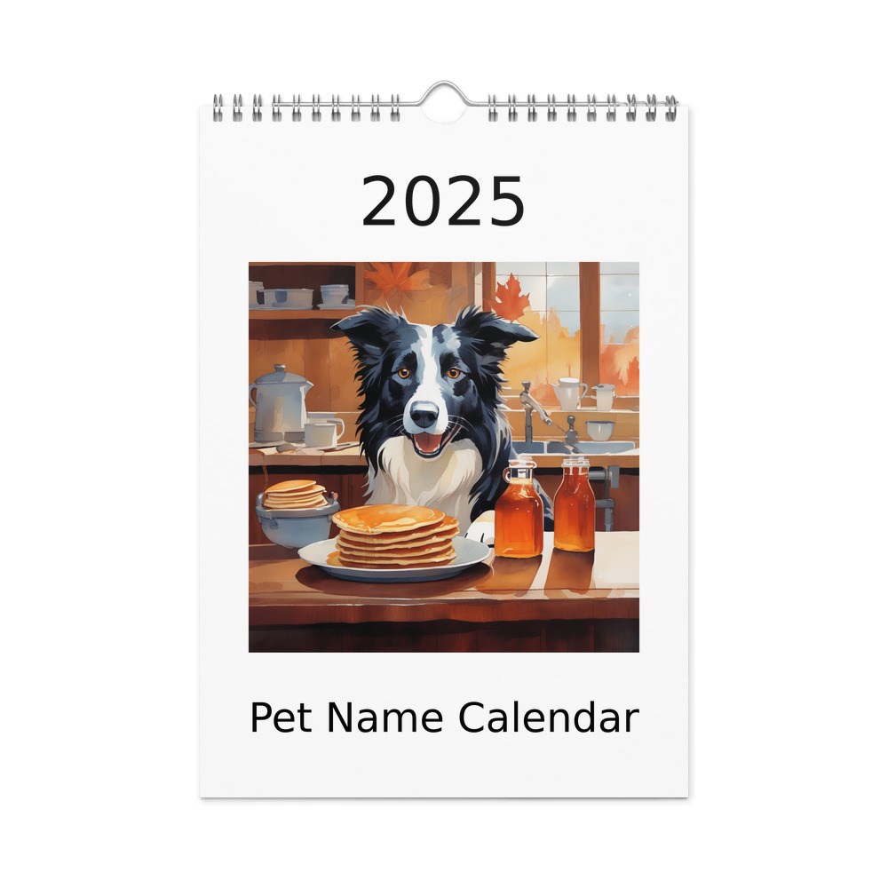 PugMug Custom Border Collie Wall Calendar (2026)