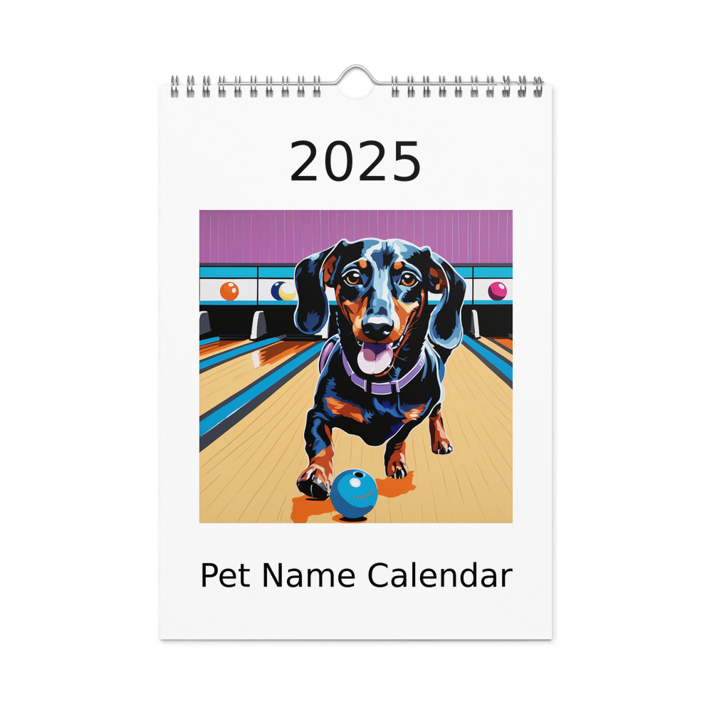 PugMug Custom Black Dachshund Wall Calendar (2026)