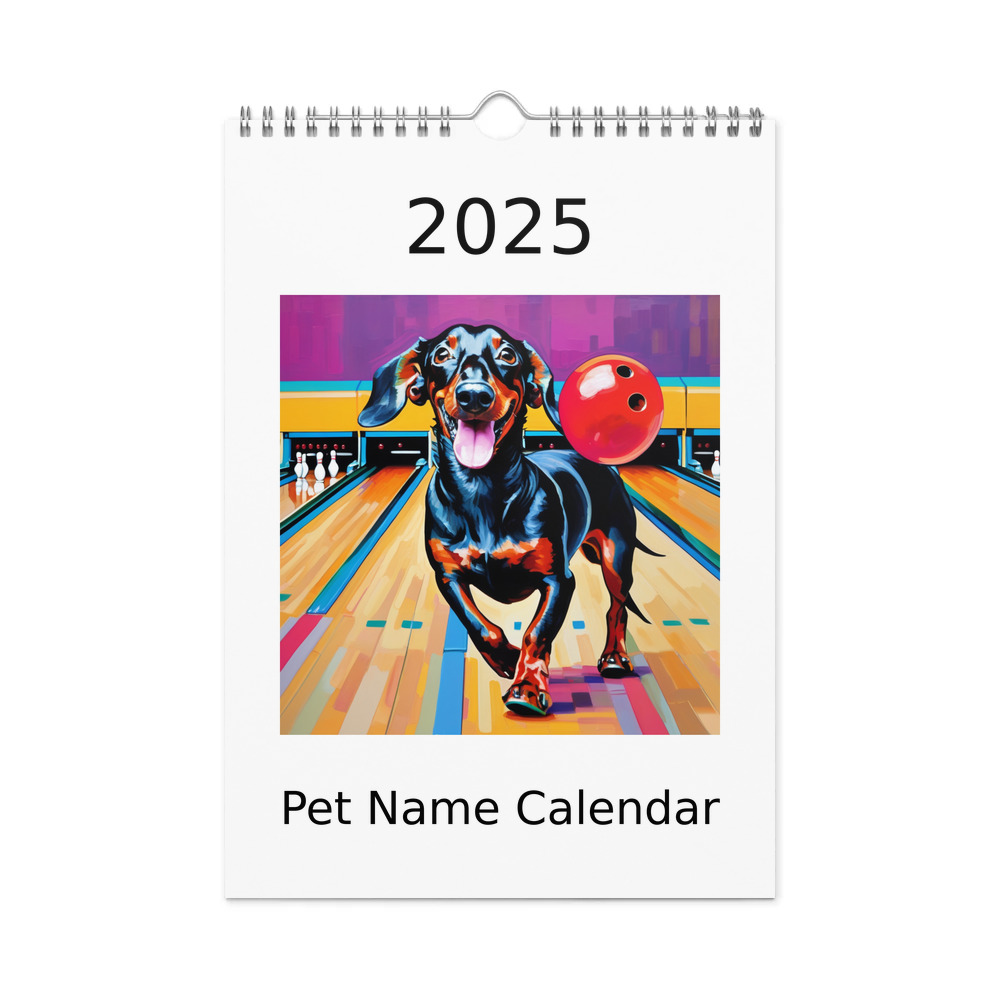 PugMug Custom Black Dachshund Wall Calendar (2026)