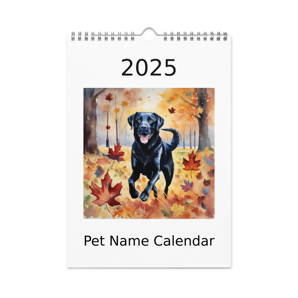 PugMug Custom Black Labrador Retriever Wall Calendar (2026)