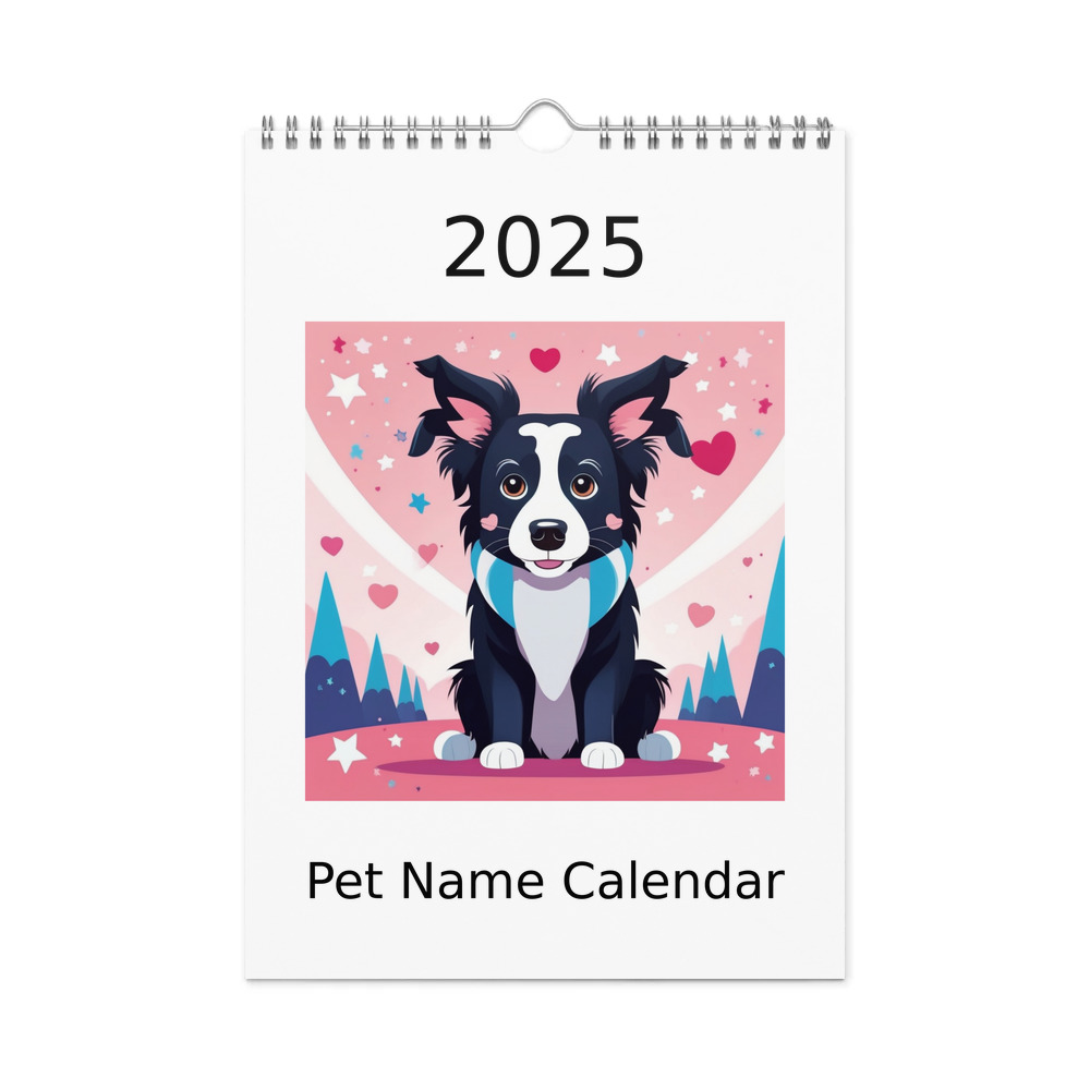PugMug Custom Border Collie Wall Calendar (2026)