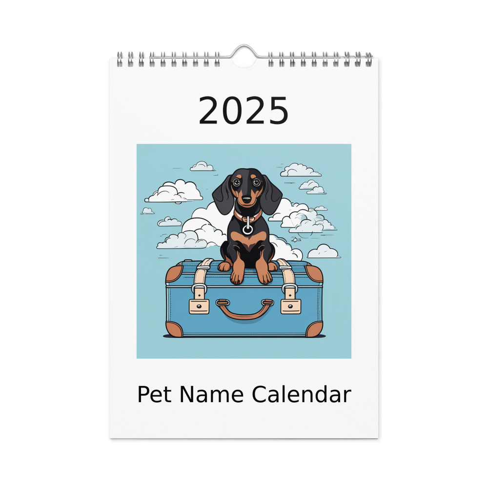 PugMug Custom Black Dachshund Wall Calendar (2026)