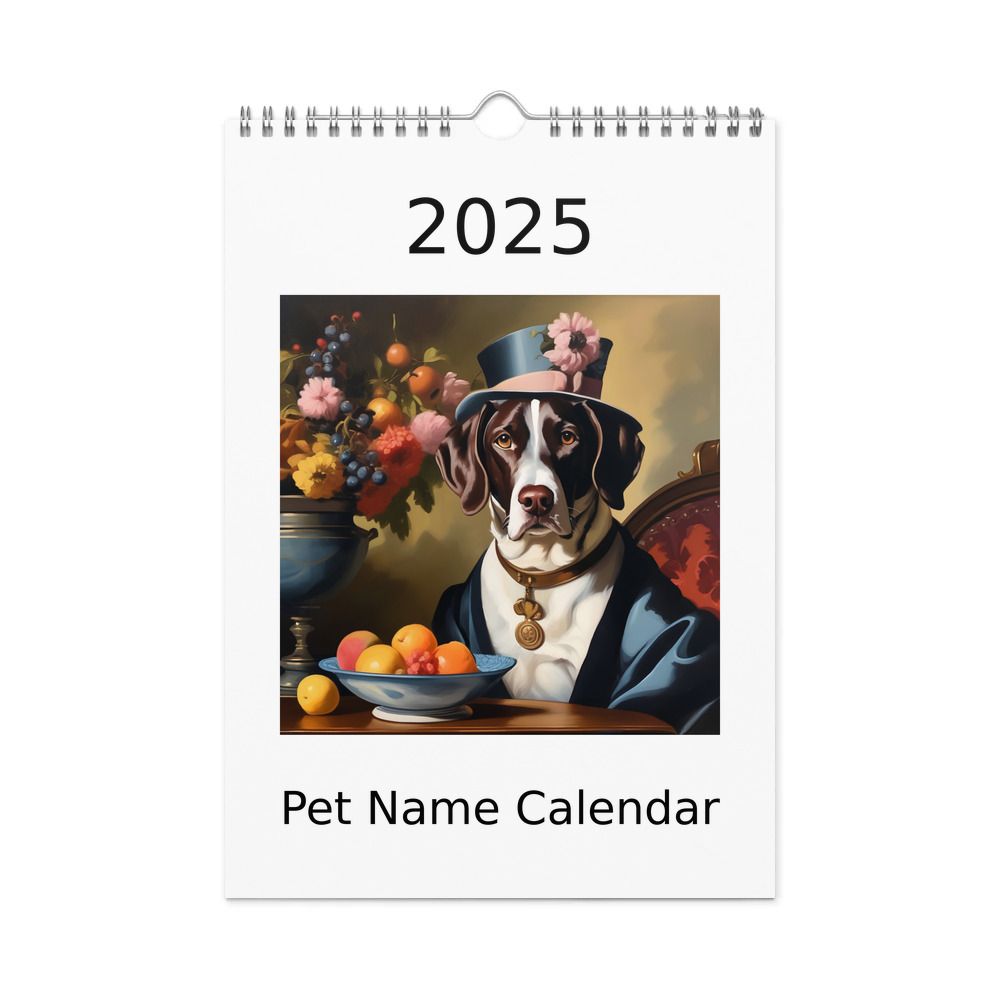PugMug Custom Pointer Dog Wall Calendar (2026)