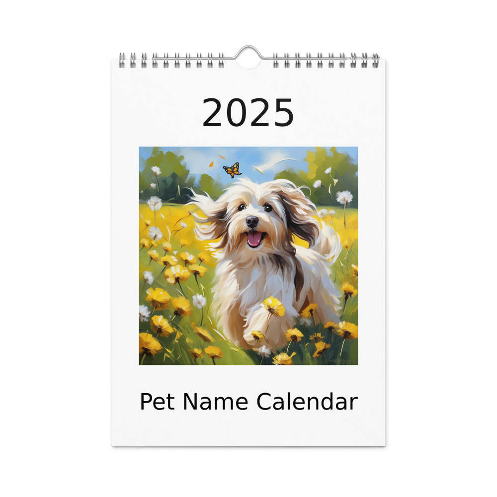 PugMug Custom Tan Havanese Dog Wall Calendar (2026)