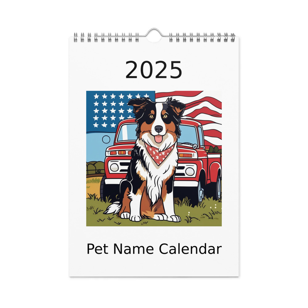 PugMug Custom Australian Shepherd Dog Wall Calendar (2026)