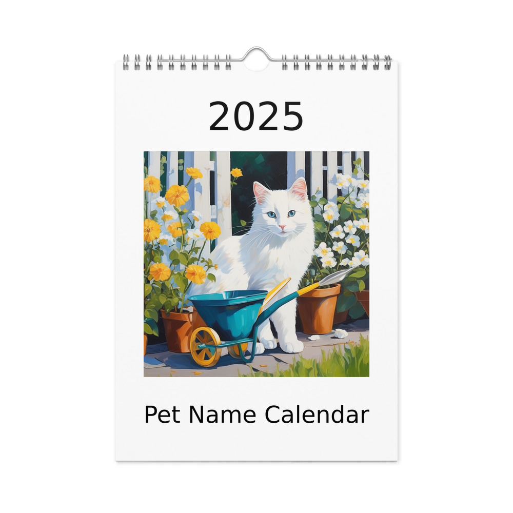 PugMug Custom White Companion Cat Wall Calendar (2026)