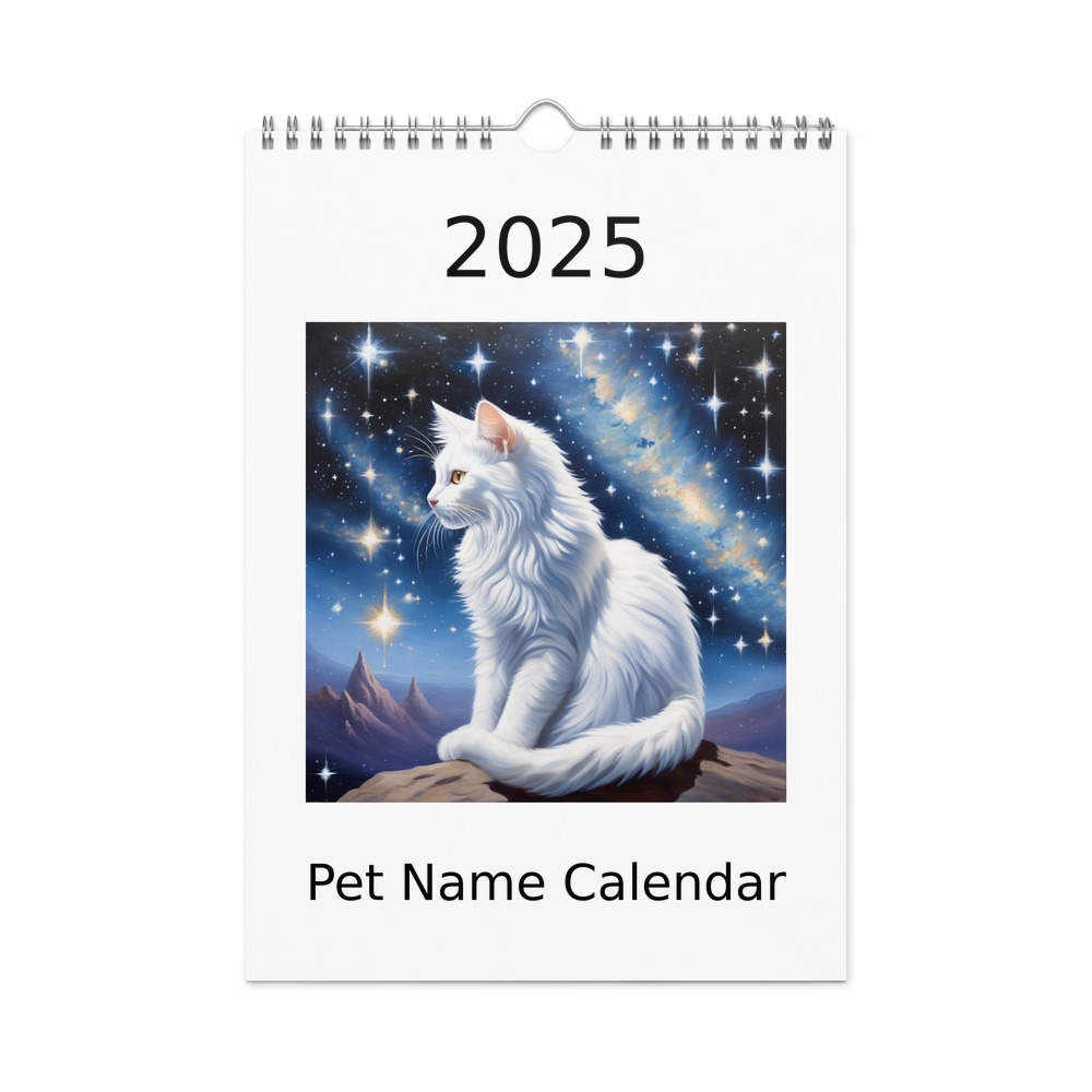 PugMug Custom White Companion Cat Wall Calendar (2026)